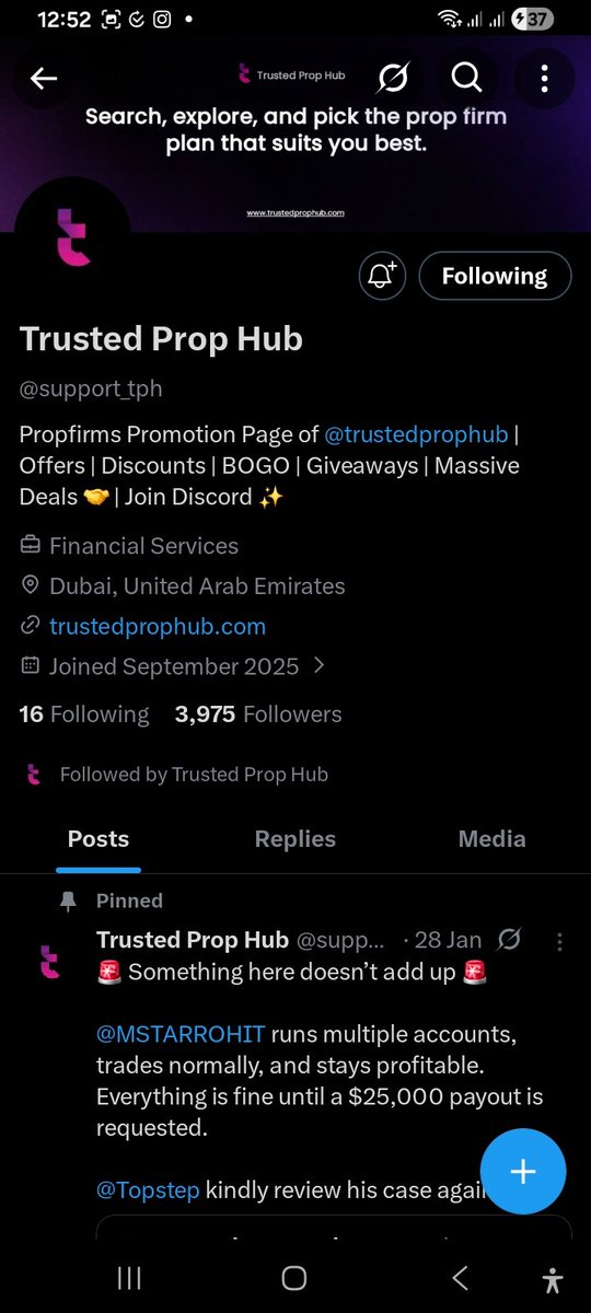 Emmaelitetrader's tweet photo. @support_tph @cointracts @trustedprophub Done https://t.co/uNDznRDu2s