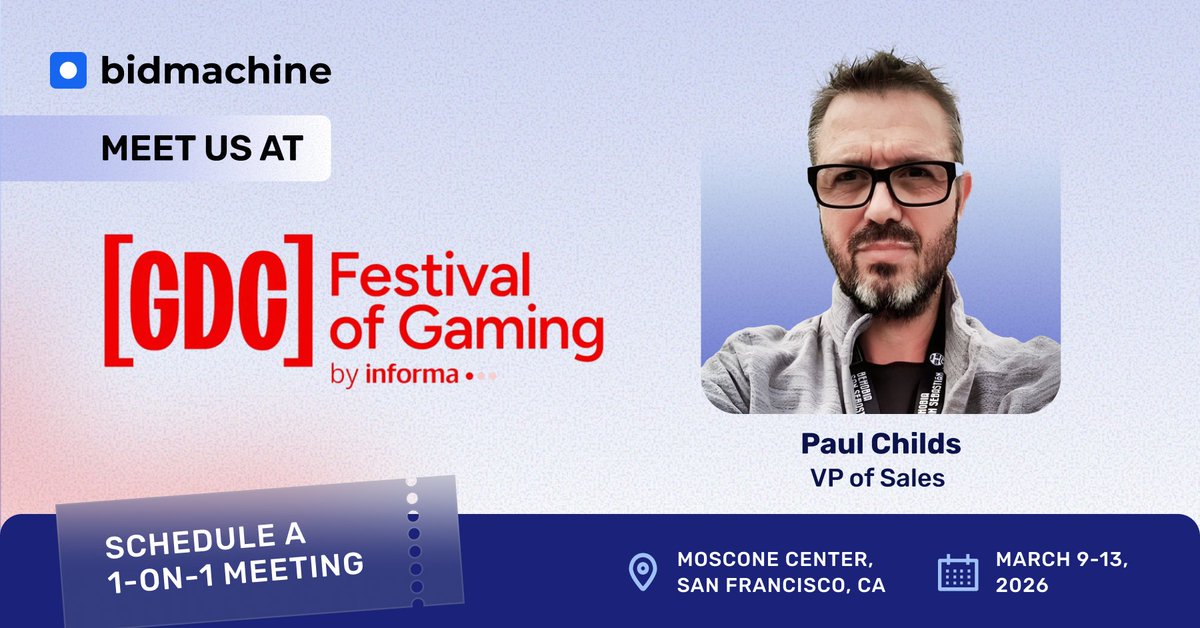 🎮 The BidMachine team is heading to #GDC SF next week! If you’re serious about scaling monetization in 2026, let’s talk

📱 Non-gaming apps looking to boost ad revenue
🤝 Ad demand platforms looking for direct SDK inventory at massive global scale

#MobileGames #GDC2026