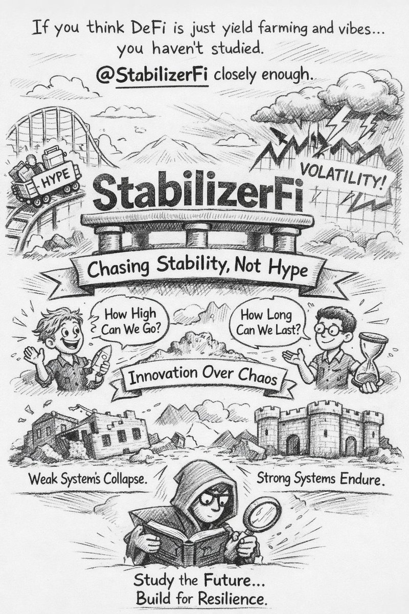 markmarquez1979's tweet photo. If you think DeFi is just yield farming and vibes… you haven’t studied @StabilizerFi closely enough.
Most protocols chase hype.
StabilizerFi chases stability — and that’s way harder.
Here’s what makes it different 👇
In a space addicted to volatility, @StabilizerFi focuses on control. Not emotional control. Economic control.
It’s not about pumping charts — it’s about engineering balance.
That’s a mindset shift.
Instead of asking,
“How high can we go?”
They ask,
“How long can we last?”
And that’s powerful.
Because real innovation in DeFi isn’t louder leverage.
It’s smarter design.
Stability isn’t boring.
Stability is dominance over chaos.
When markets swing, weak systems collapse.
Strong systems absorb pressure.
@StabilizerFi is building infrastructure for resilience — not just speculation.
And here’s the spicy truth:
Everyone loves gains in a bull market.
But only disciplined systems survive the winter.
If you’re studying DeFi to learn long-term game theory, protocol mechanics, and economic sustainability…
You should be watching @StabilizerFi closely.
Because the future won’t belong to the loudest protocol.
It will belong to the most structurally sound one.
#StabilizerFi #DeFi #Web3