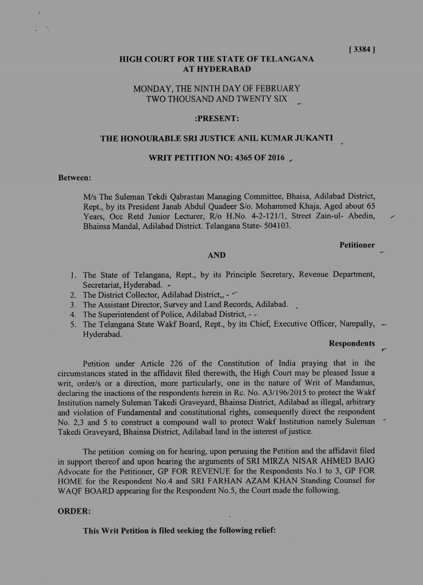 SMAbdulSamad4's tweet photo. "Shame! In WP No. 3365/2016, Telangana Waqf Standing Council admitted in High Court Waqf Board NEVER sanctioned funds for the photographs in evidence Zero accountability for sacred Waqf properties @revanth_anumula @DeccanChronicle @TheSiasatDaily @azharflicks #TelanganaHighCourt https://t.co/3xfFjPrhx2