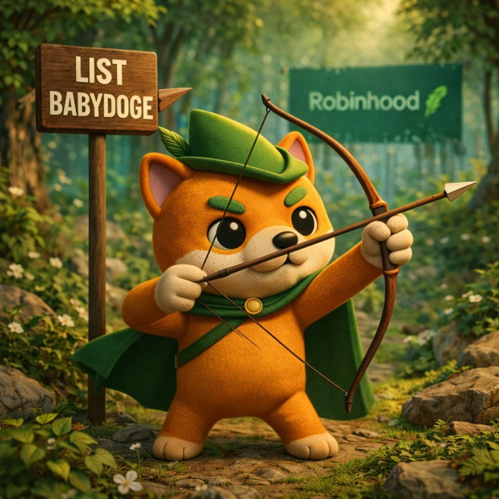 BabyDogenews_'s tweet image. #BabyDoge is ready to aim high 🎯🐶

We’re not listed on #Robinhood yet… but we’re prepared.