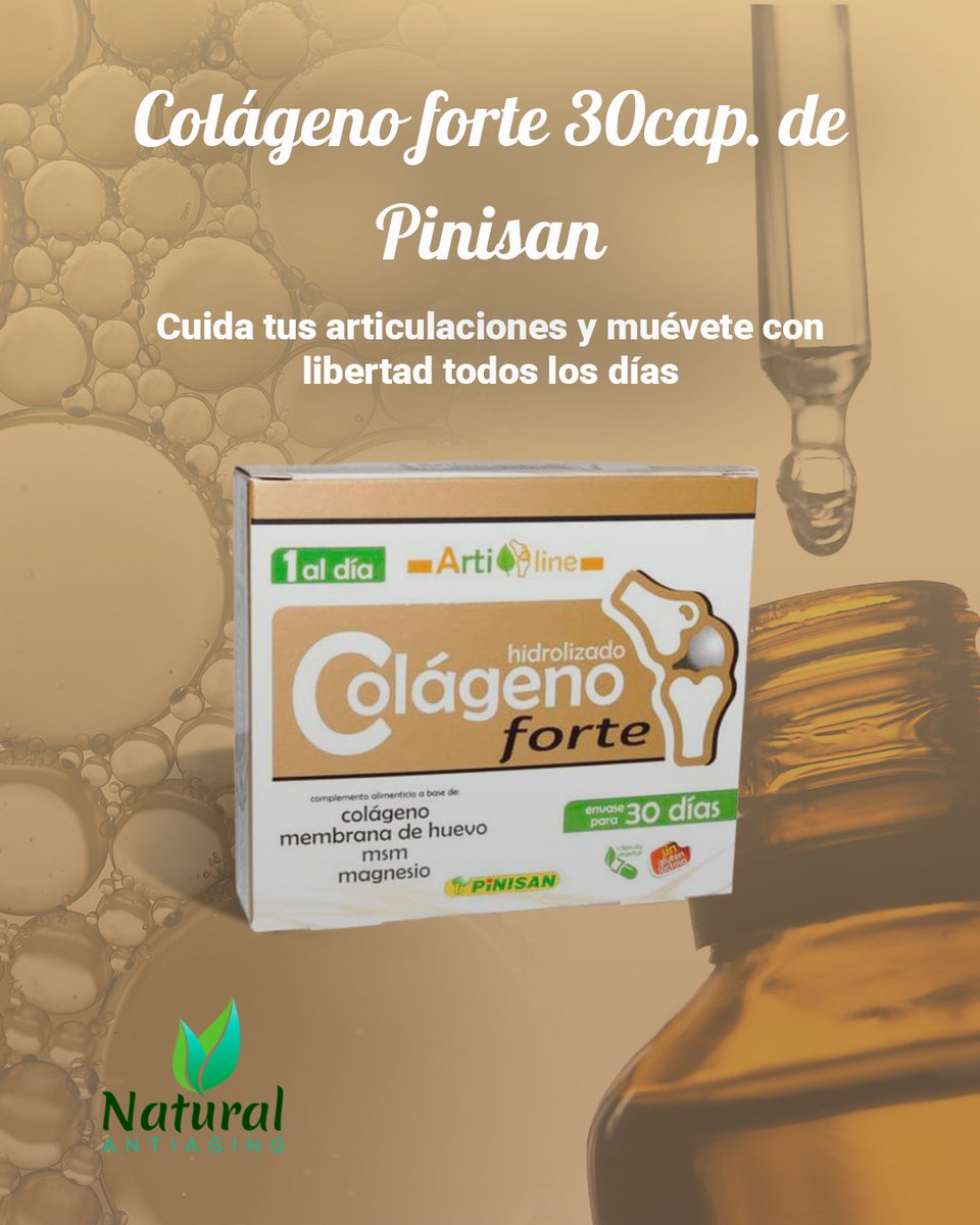 NatuAntiaging's tweet photo. ✨ Colágeno Forte – 30 cápsulas
Nutre cartílago y ayuda a la salud articular 🌿💪
Reduce molestias y refuerza articulaciones 💫
🛒 https://t.co/RuUVfDamY9
📩 Info por DM https://t.co/YDc2iW47Ku