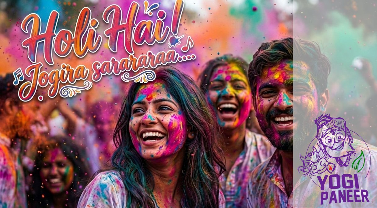 yogipaneer's tweet photo. Jogira Sarararaa!
We at Yogi Paneer wish everyone a splashing, dashing, and absolutely vibrant Holi!
A massive THANK YOU for the incredible love and support you pour into us every single day. 📷
Stay safe, eat well, and let the colors fly! https://t.co/2lWLrtgRuU