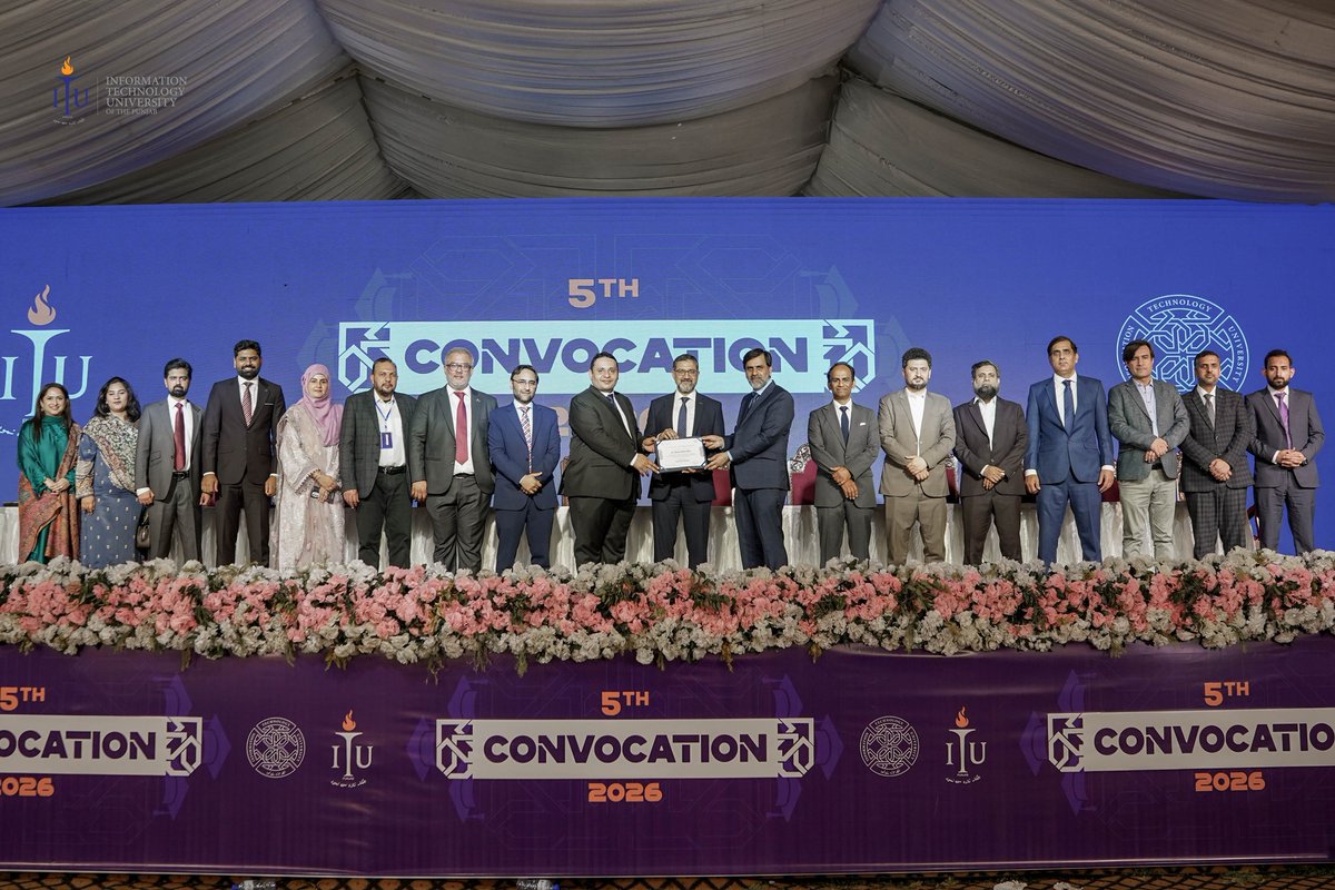 ITUPunjab's tweet image. ITU Lahore proudly celebrated its 5th Convocation on 15 Feb 2026 at Main Campus, Barki Road – a true milestone of excellence &amp;amp; innovation! Honored 528 graduates across 12 programs: 367 BS, 147 MS, 14 PhD scholars + 14 Gold Medals for top achievers! #ITULahore #Convocation2026