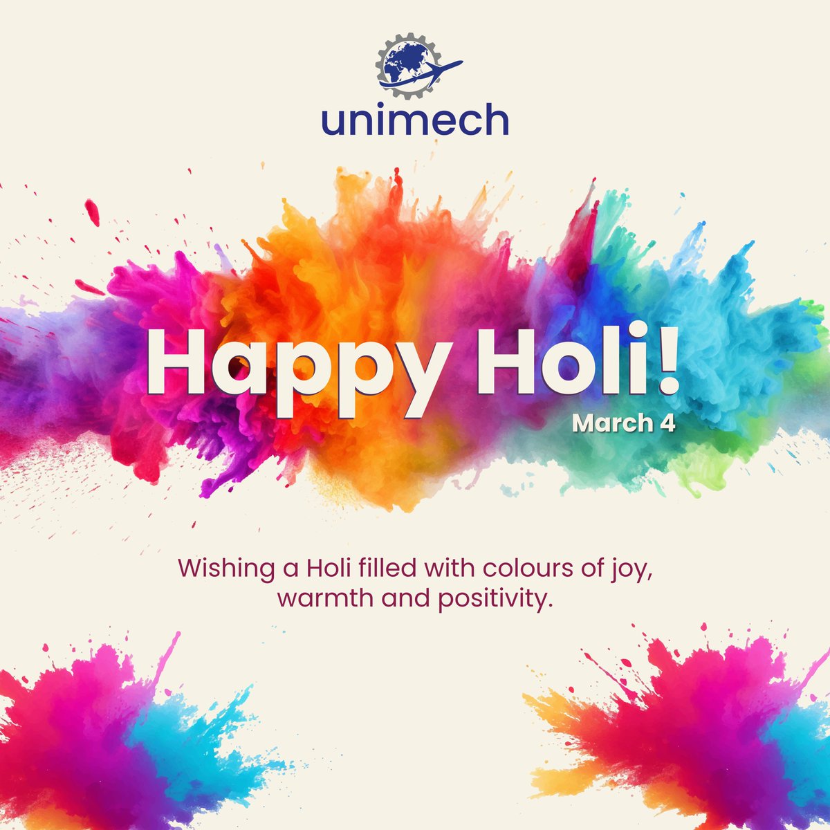 Unimech wishes you a vibrant and prosperous Holi!
Celebrate the colours of joy, positivity, and togetherness.

Visit: unimechaerospace.com

#HappyHoli #Unimech #EngineeringExcellence #PrecisionInEveryStep #ManufacturingExcellence #TeamUnimech #FestiveSpirit #UnimechAerospace