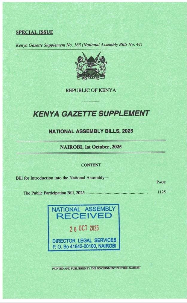 OAmollo's tweet photo. Here’s the Public Participation Bill https://t.co/3911xNtKnk https://t.co/kOkVIsgjVb