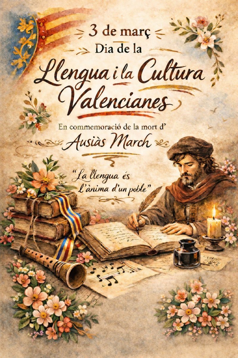 Feliç dia de la llengua i la cultura valencianes.
#3deMarç
#AutoestimaValencisna 
#SíAlValencià