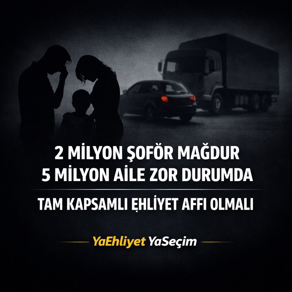 Şoföre SahipOl.                         #5MilyonOy 

Bayramda aileler gülsün
Ehliyet affı gelmeli