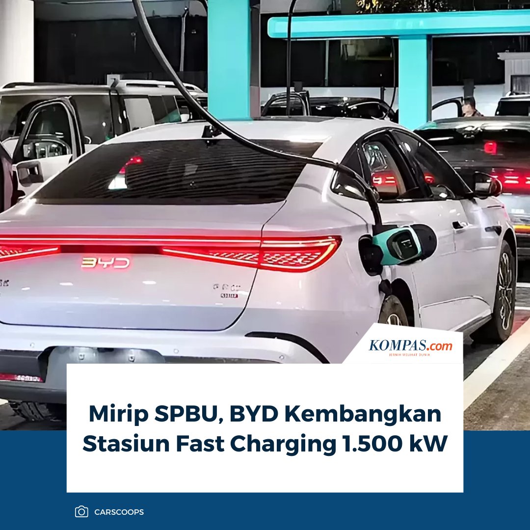 KompasOtomotif's tweet image. BYD tak hanya gencar meluncurkan mobil listrik baru, tapi juga tengah menguji jaringan fast charging berdaya 1.500 kW di Shenzhen.

Baca Selengkapnya 👇🏻
otomotif.kompas.com/read/2026/03/0… 

~NA #BYD #FastCharging #MobilListrik #EVCharging