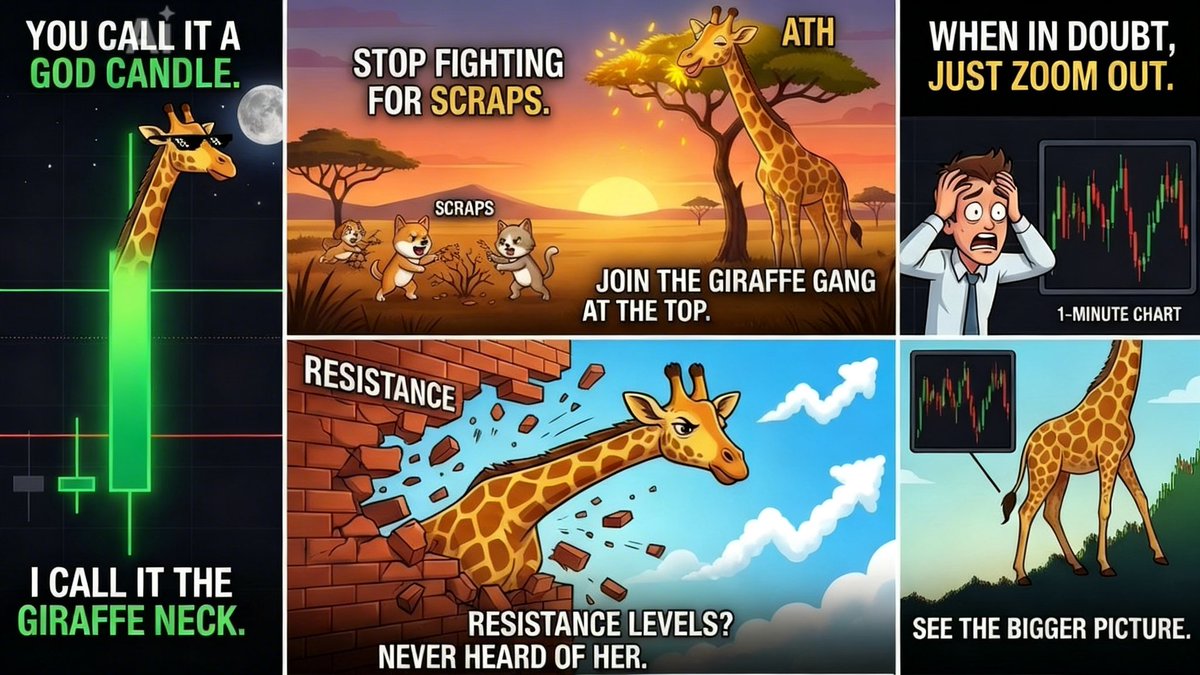 DEFIMONK1's tweet photo. In crypto storms (dips, FUD, rug pulls) and life strugglesβ¦ we donβt run.
We stand tall together just like the giraffes.
#Memeentry https://t.co/0ux84hZaFq