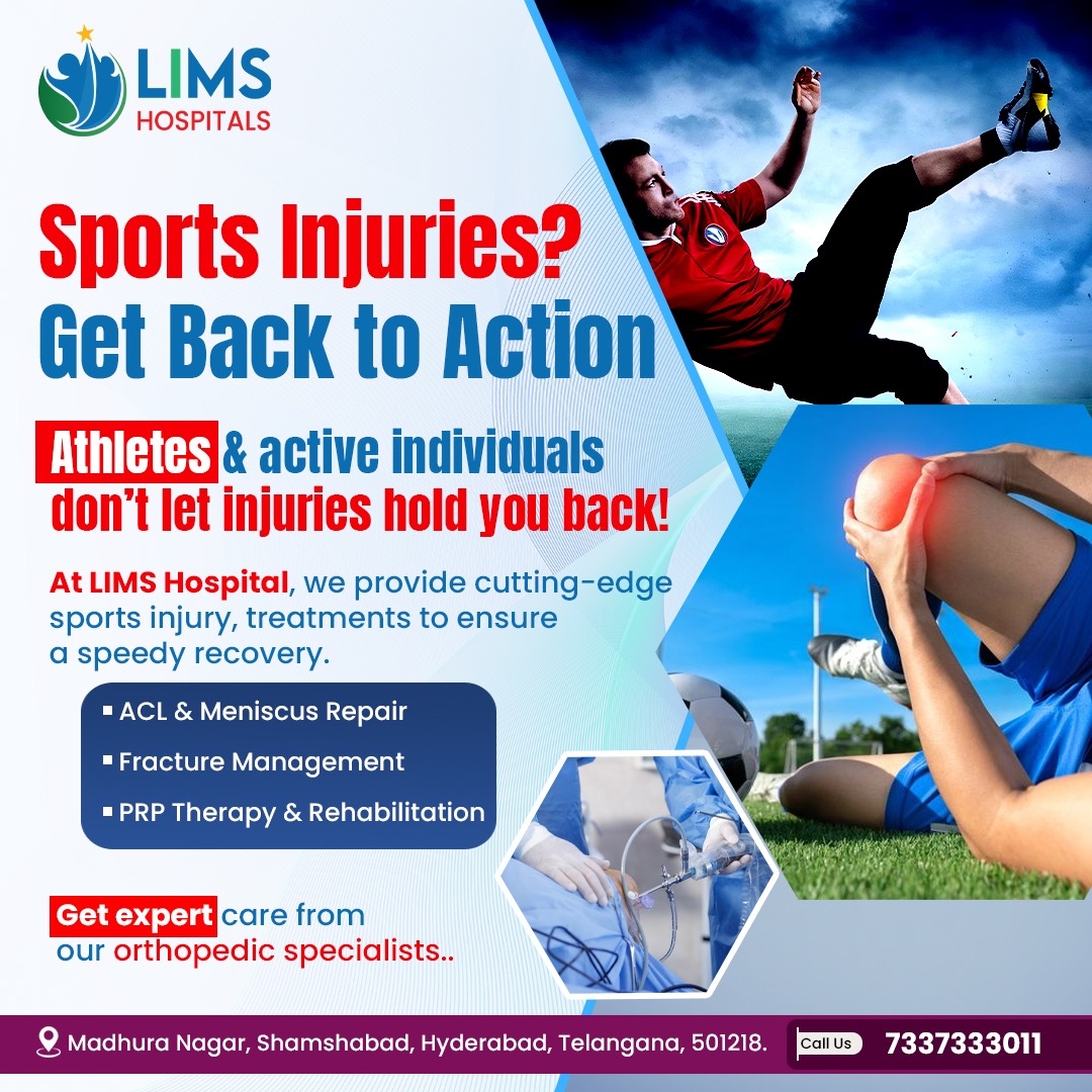 limshospital's tweet photo. Don’t let sports injuries keep you off the field!
Whether it’s an ACL tear, meniscus injury, fracture, or muscle strain, expert care can help you recover faster and stronger.

#LIMSHospitals #SportsInjury #OrthopedicCare #ACLInjury #MeniscusRepair #FractureTreatment #PRPTherapy https://t.co/PJ8ON9LqBF
