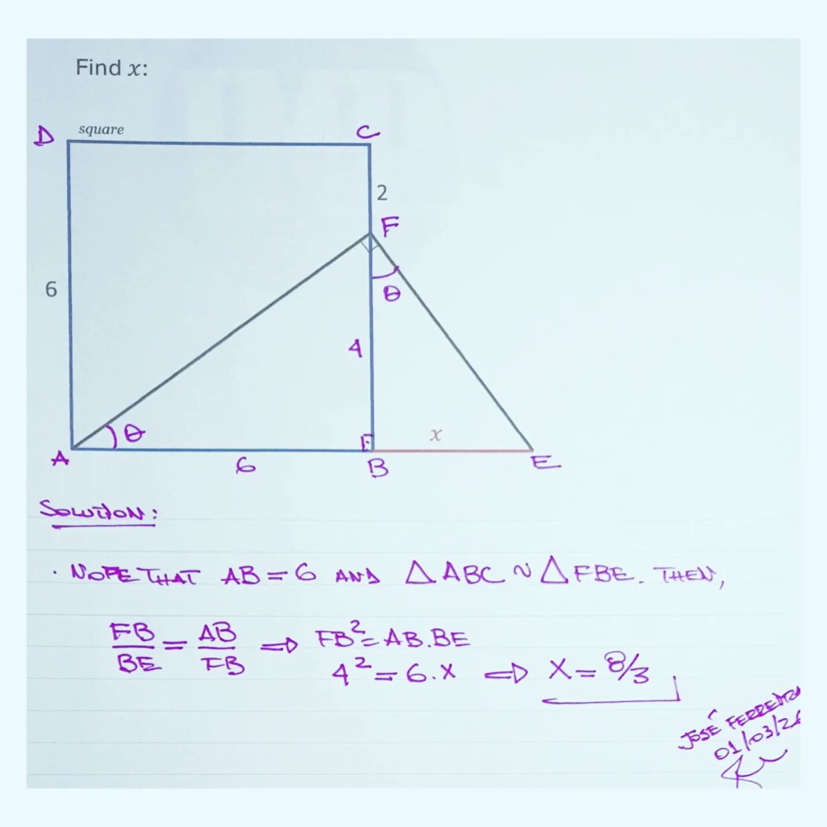 maths_jose's tweet photo. Easy. Nice problem by IMP.  #maths #geometria #geometriaplana  #planegeometry #geometry https://t.co/kKKtHnlg6V
