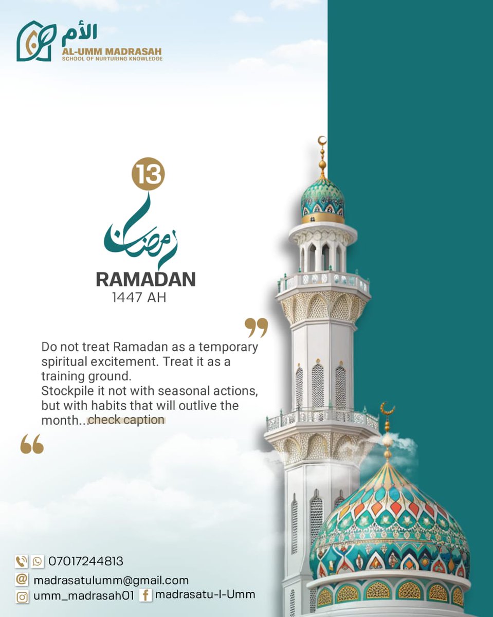 1. You leave halal food for Allah. So you can surely leave haram for Him. Let this Ramadan trains your willpower.
2. Increase secret charity, silent dhikr, and private tears. The deeds nobody sees are the ones Allah raises. 
3. Don’t Return the Same. The goal is not to finish