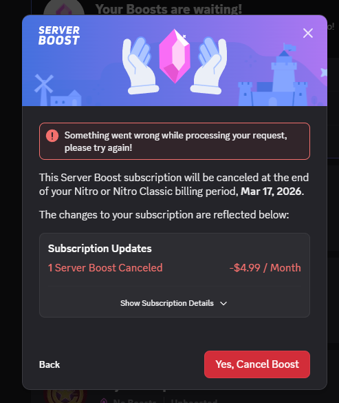 hostt93's tweet photo. can you cancel my subscription as per my request? or at least let me sign in to the browser to submit a ticket so you actually cancel it? @discord https://t.co/jA1iZpiN7O