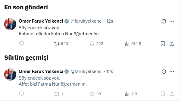 MehmetBaranK7's tweet photo. MEB Bakan Yardımcısı öldürülen Fatma Nur öğretmen için 'söylenecek söz yok' yazmış. Yöneticilerin söyleyecek sözü yoksa ben mi söyleyeceğim?

İlk olarak da 'affet bizi' yazmıştı. Sonradan değiştirmiş

Oturduğunuz koltuk af dileme, rahmet dileme yeri değildir; eyleme geçme yeridir https://t.co/7Qzv5YCNNh