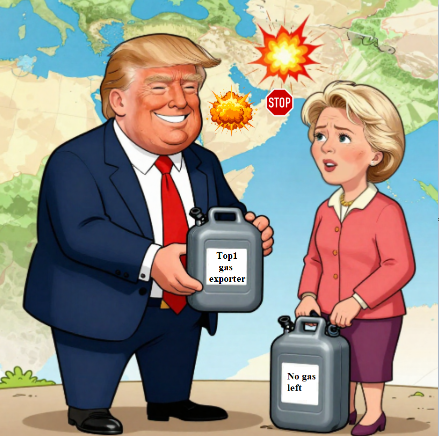 0xAsylon's tweet photo. > The US is becoming top1 gas exporter 🏆
> European gas storage is on ATL after a cold winter, and the winter is not over yet... 🥶=> high demand incoming.
> Europe has adopted a full ban on gas from Russia by 2027 
> The US is the only country that can help to refill gas storage before next winter.

‼️Just a random coincidence: the start of a war in the Middle East that removes 20% of global gas supplies.