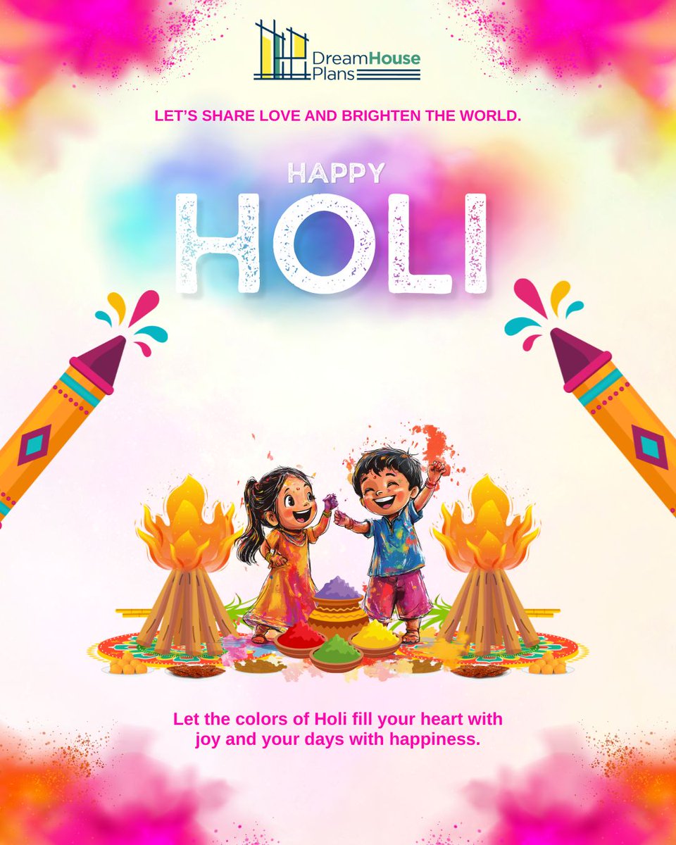 DreamHousePlan1's tweet photo. Wishing you a vibrant and joyful Holi from Dream House Plans — your partner in creating modern house designs and dream homes.🏡✨

#HappyHoli #happyholi2026 https://t.co/plvSDG3R9k