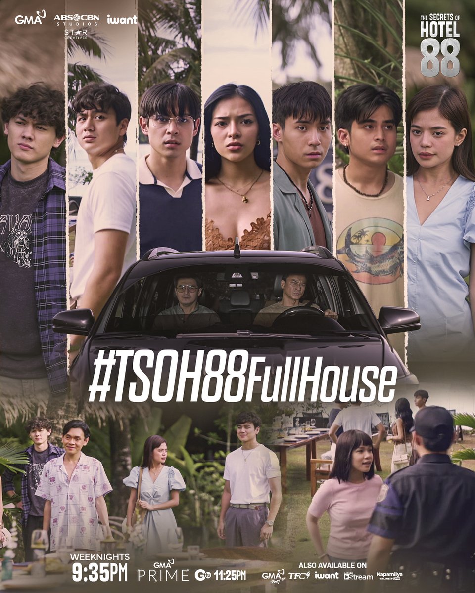 gmanetwork's tweet photo. Ang pagbabalik sa Hotel 88… at trahedya na hindi nila inaasahan!
Official hashtag: #TSOH88FullHouse

#TheSecretsOfHotel88 | 9:35 PM on GMA | 11:25 PM on GTV
Also available on Kapuso Stream, GMA Pinoy TV, TFC, and iWant. https://t.co/wtufA7IohU