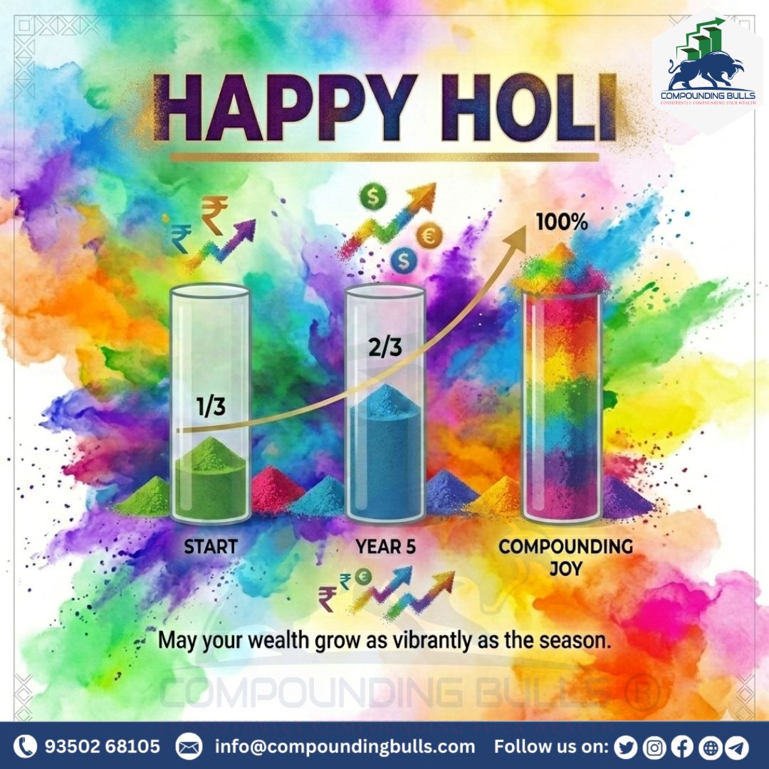 CB_FinEdu's tweet photo. May your Holi be as vibrant as your dreams and as powerful as compounding returns 🌈📈
Wishing you a festival filled with color, growth, and prosperity.
Happy Holi from Compounding Bulls! ✨ https://t.co/ZURn1GNh5z