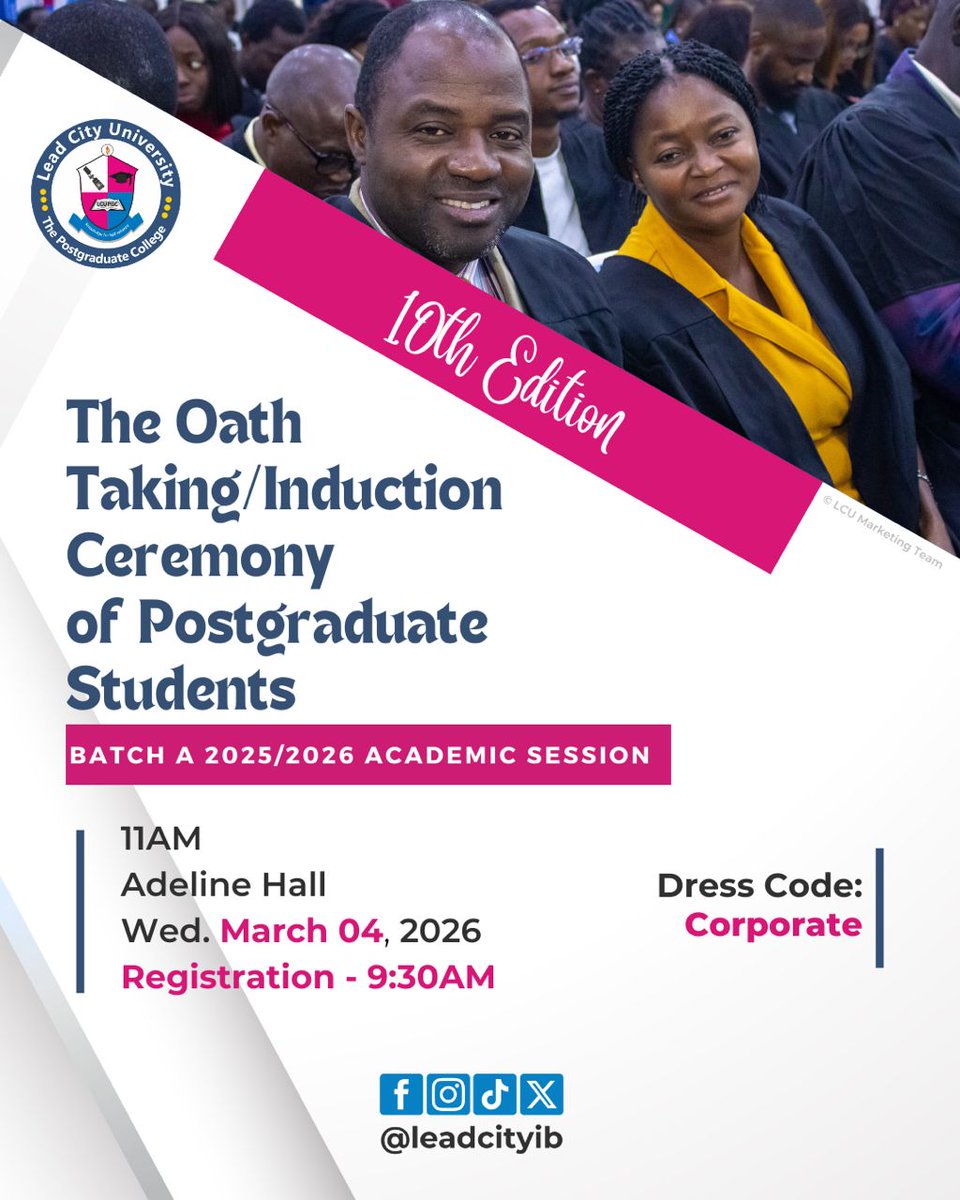 Lead City University, Ibadan ™️ tweet media