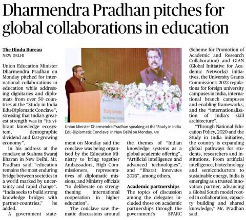 SSCTUniversity's tweet photo. The statement of Hon'ble Union Minister of Education Shri Dharmendra Pradhan in 'Study in India Edu-Diplomatic Conclave' Education remains the most enduring bridge between societies in a world marked by uncertainty and rapid change' in a way is a message to all academic administrators on the imperative of not merely being conscious of the changing dynamics of the world but the need to factor them in teaching learning processes.

Congratulations to the Hon'ble Minister for conceptualizing a unique  Edu-Diplomatic conclave and asserting the need for collaboration to meet the needs of a rapidly changing world.