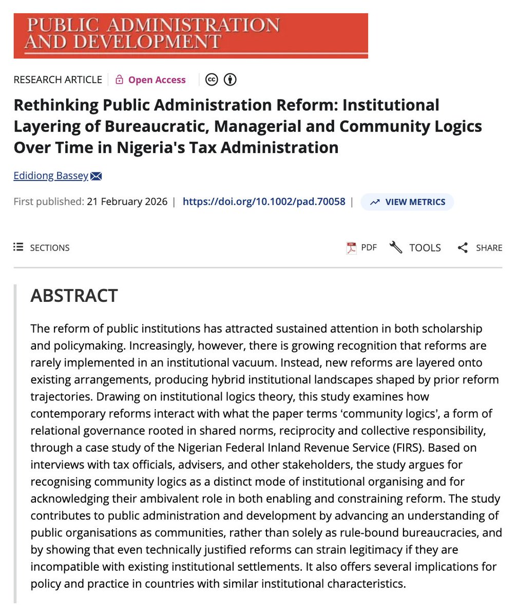 Public Admìnistration and Development tweet media