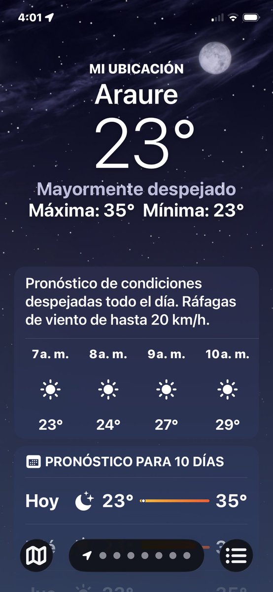 PortuguesaTV's tweet photo. #Mar03 La App del clima pronostica para la zona de #Acarigua #Araure https://t.co/3nVfJFEQAL
