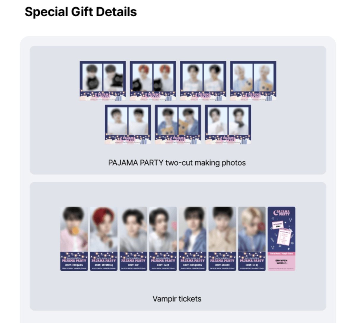 BGoosehub's tweet photo. Special gift ช่วง pre order ซื้อครบ 70,000₩ จะได้รับ 2-cut photo 1 ใบ

ทุกๆ 140,000₩ จะได้รับ 2-cut photo 2 ใบ + Vampire ticket 1 ใบ https://t.co/esyqiyyFvc