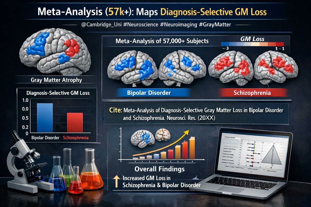 emtanaka's tweet photo. Meta-analysis (57k+) maps diagnosis-selective GM lossπ§ ππ¬βοΈπ@Cambridge_Uni #Neuroscience #Neuroimaging #GrayMatter #BipolarDisorder #Schizophrenia CiteβοΈ https://t.co/smnBu9BY6t https://t.co/cw7sRbuexT