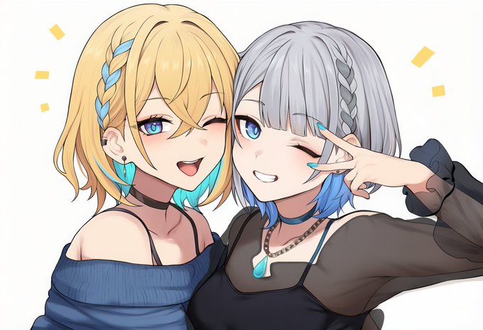 @arocro06 あろくろさん!!
10000フォロワーおめでとうございます～～!!🎉

以前貰った最高の一枚をオマージュさせていただきました。
金銀青インナーgirls(仮)は
今でも私の大切な思い出です✨

本当におめでとうございます!!🙇‍♂️

https://t.co/ZWqKMMTgbH 