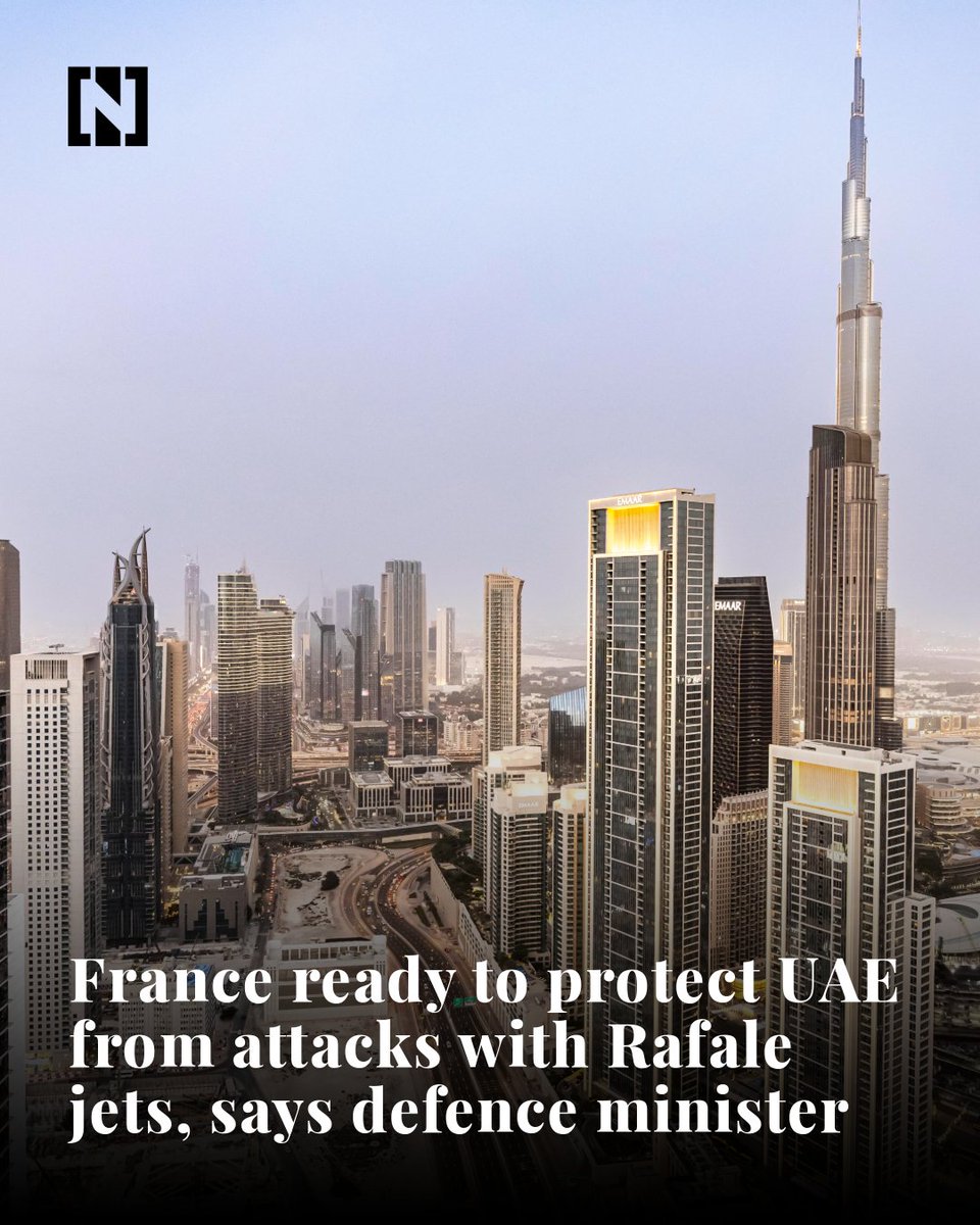 TheNationalNews's tweet photo. France is ready to protect the UAE with Rafale jets, French defence minister Catherine Vautrin has told told the France Inter radio show

Follow our live coverage: https://t.co/VZ4KoQ5vFi https://t.co/rnkVkVtTpx