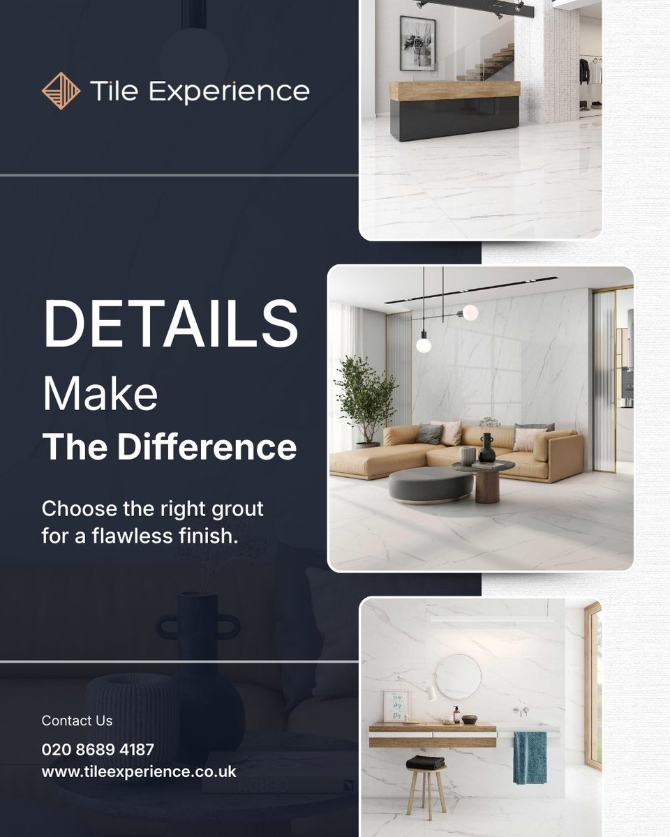 tileexperience's tweet photo. A great tile deserves the perfect grout.

From seamless blends to bold contrasts, grout colour can completely transform the final look of your space.

Use our Grout Colour Guide to confidently select the best match for your tiles.
🔗 https://t.co/Mq0CQBj9na

#TileFinishing https://t.co/vjU9uQCqFv