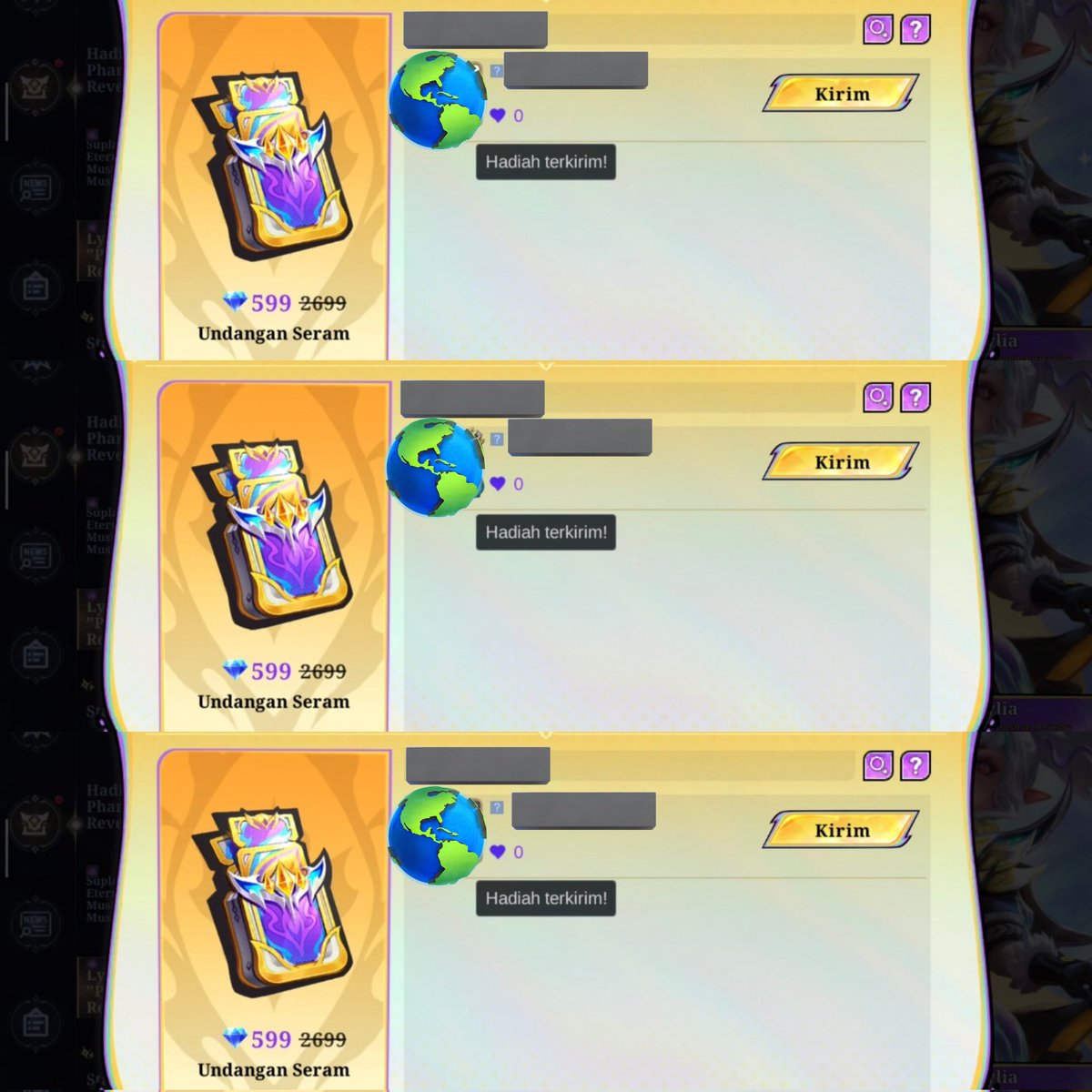 nala || jual skin ml via gift 📌 tweet media