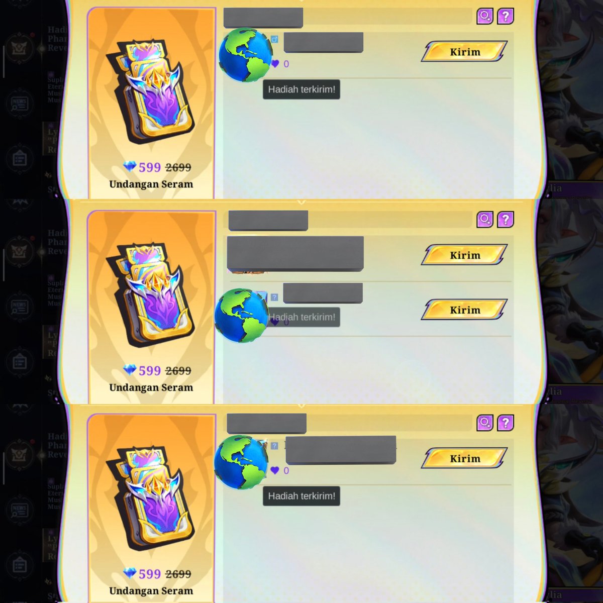 nala || jual skin ml via gift 📌 tweet media