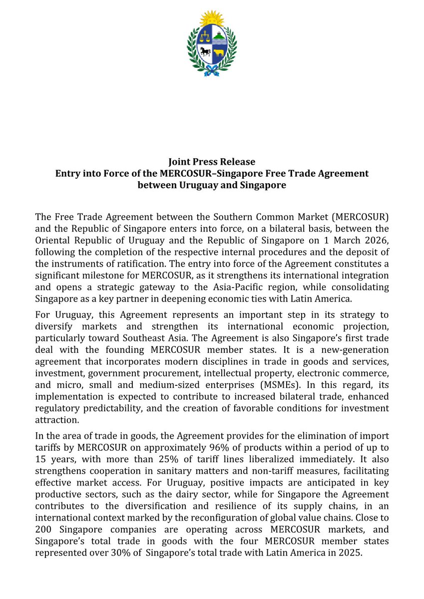 Embajada del Uruguay en Vietnam y Singapore tweet media