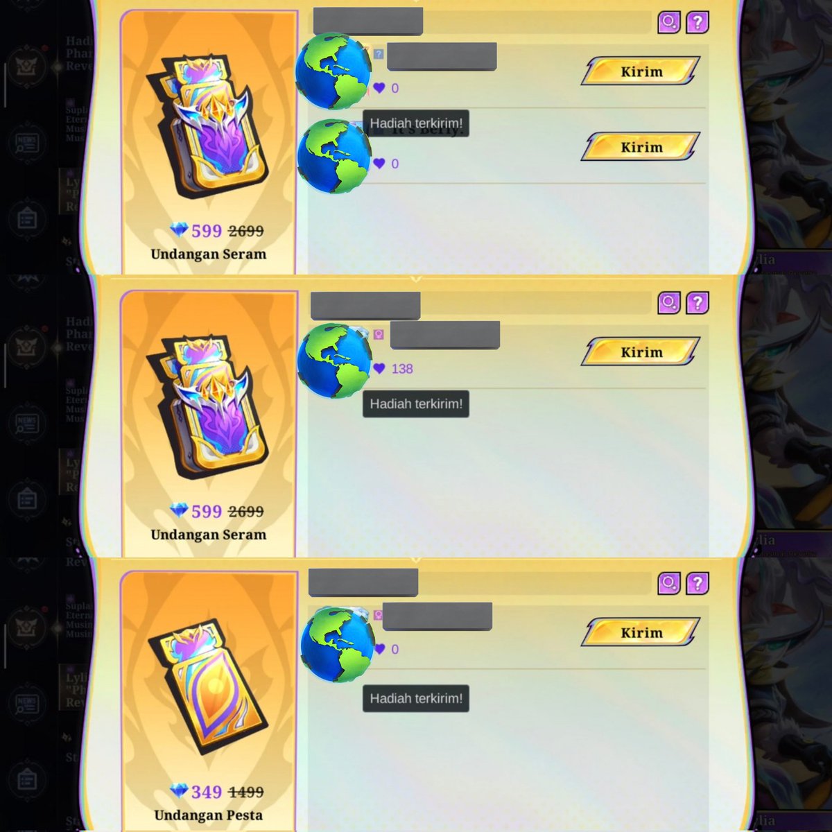 nala || jual skin ml via gift 📌 tweet media