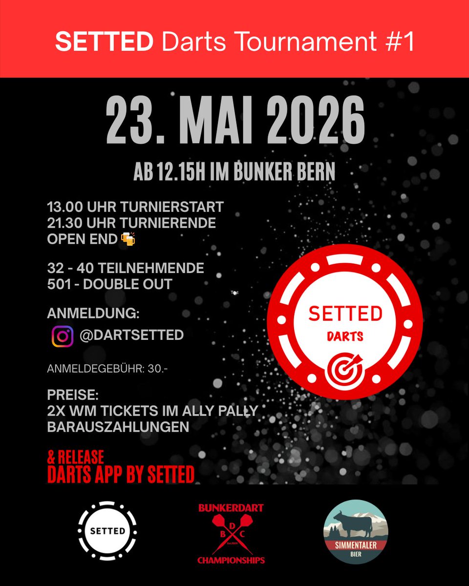dartsetted's tweet photo. Save the date: 23.05.2026
Ort: Bunker Bern
Anmeldung: @dartsetted https://t.co/tkqrr8eKp0