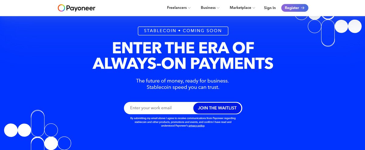 BitcoinKE's tweet image. #STABLECOINS ARE RESHAPING HOW MONEY #MOVES |  

Established platforms like @Payoneer are now enabling 
#freelancers,  
#businesses, and  
#markeplaces   

to receive, hold, convert, and send #stablecoins within trusted platforms to move #faster, operate #smarter, and #scale with