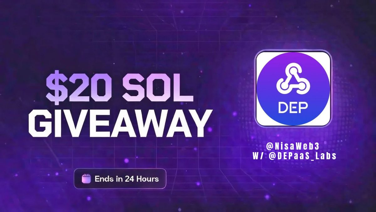 — 𝗚𝗜𝗩𝗘𝗔𝗪𝗔𝗬 🔮✨

▪️ We’re 𝗴𝗶𝘃𝗶𝗻𝗴 𝗮𝘄𝗮𝘆 $20 in $SOL to 1 winner! 

1️⃣ RT and Like
2️⃣ Follow me and <a href="/DEPaaS_Labs/">DEPaaS</a> 

Ends in 24 Hours ⏱️ AD - Sponsored