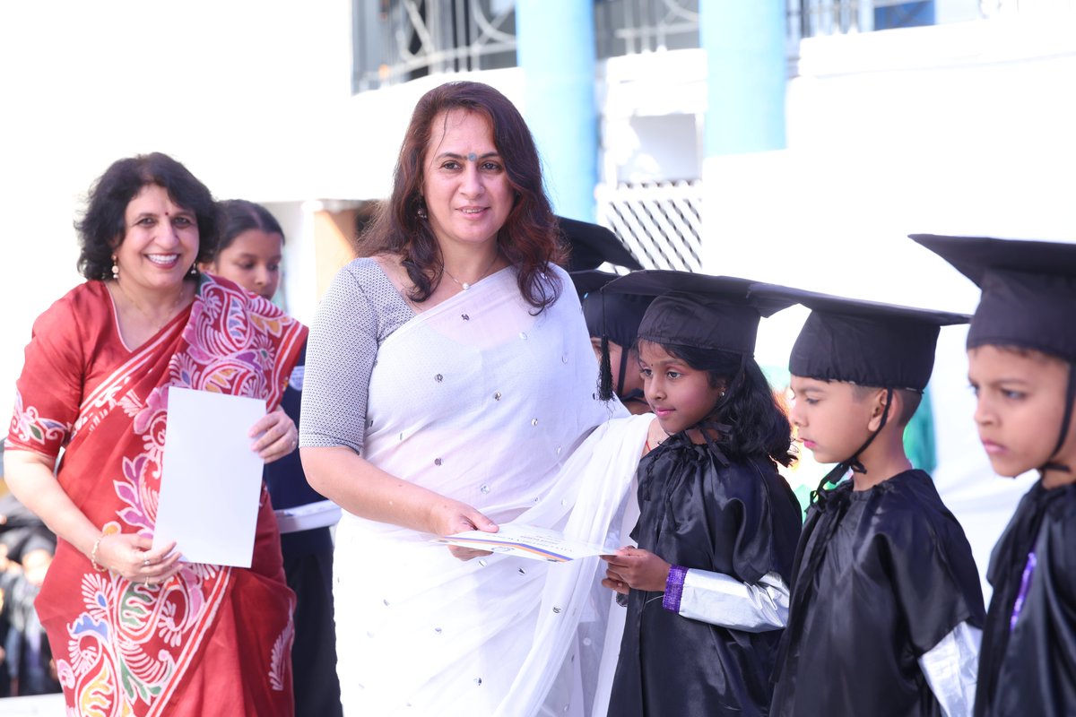IN_NCSDelhi's tweet photo. *Tiny Tassels, Tremendous Triumphs!* 🎓✨

80 little trailblazers of #NCSD beamed with pride at the #BalvatikaGraduationCeremony2026! Dressed in charming academic regalia, our young learners marked a joyful milestone in their early academic journey.

The ceremony was graciously presided over by Mrs. Sarita Vatsayan, Vice President, NWWA, who conferred Graduation Citations upon the proud graduates, celebrating bright new beginnings.

Adding to the splendour, 220 students of Balvatika and Class I presented a vibrant cultural showcase that truly lit up the celebration. 🌈
#GraduationCeremony #GrandBeginnings #NCSD