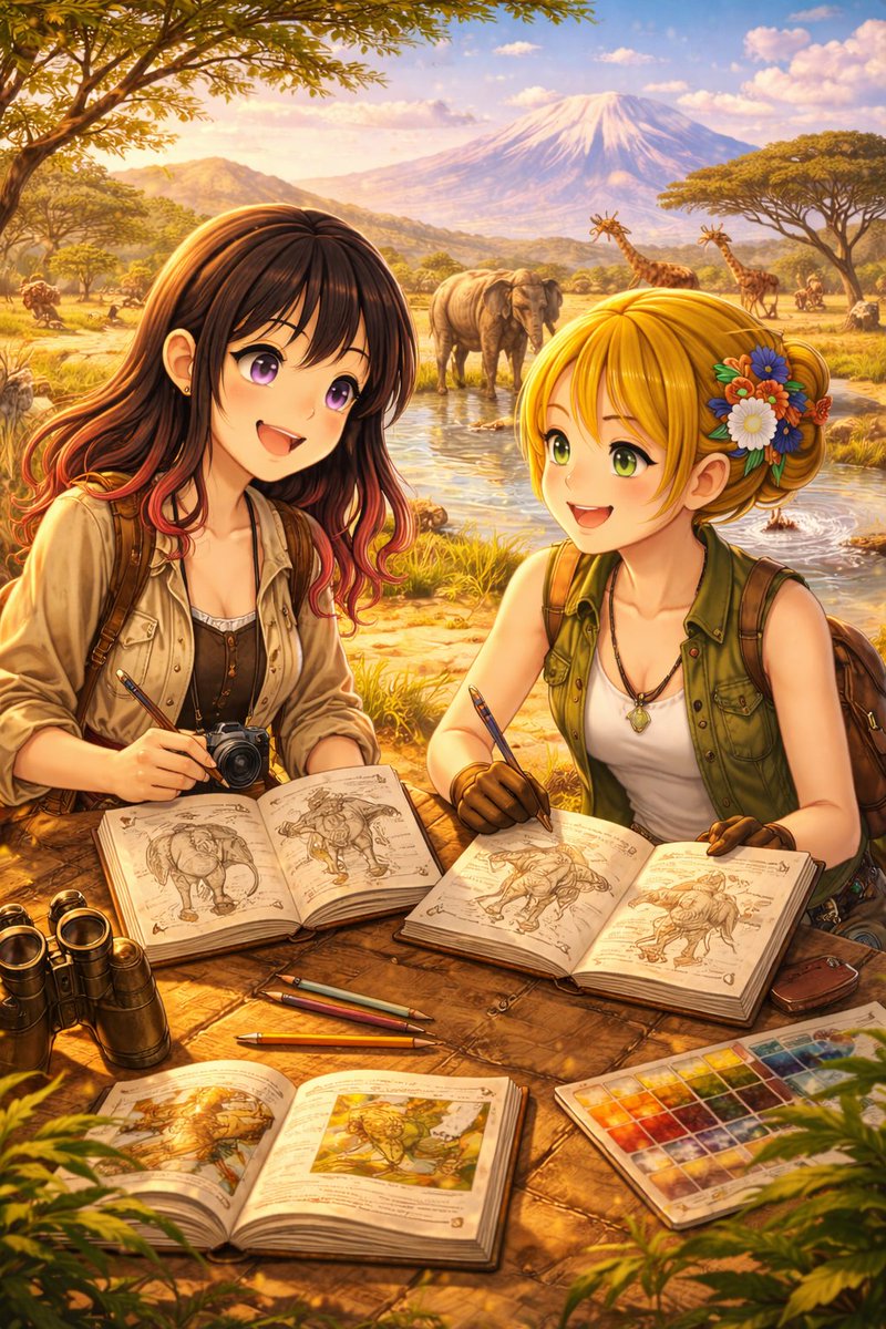 EONIX_Time's tweet photo. Sketching the wild where nature tells stories older than time itself 🐘🦒✨
#TimeJump #WildWorld #EverydayHistory #EONIX https://t.co/W9Nbi2lDzj