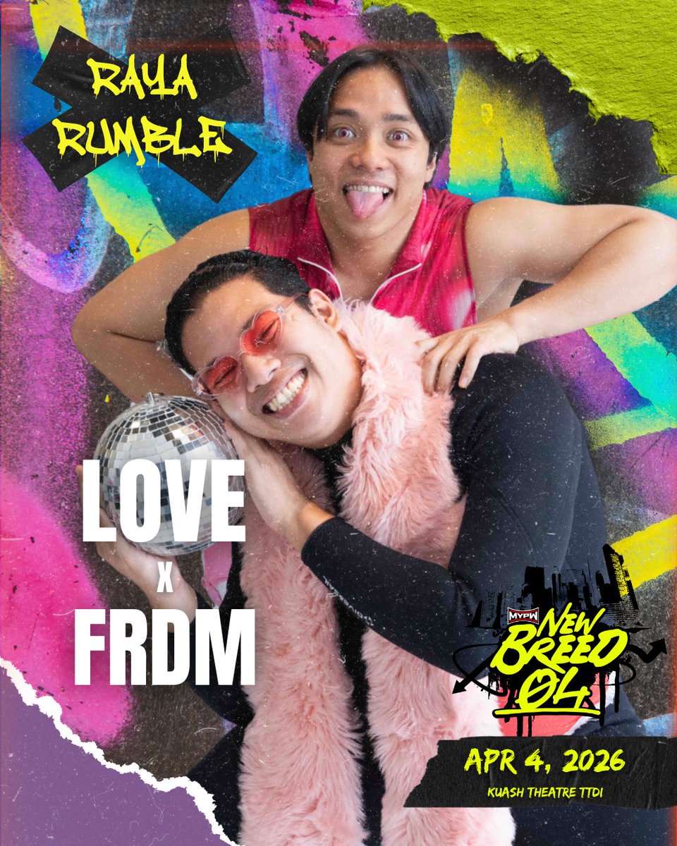 MYProWrestling's tweet photo. ‘Love Warrior’ Syawal &amp; Fienic Rose will both be entering the RAYA RUMBLE!

Both members of LOVExFRDM will have a busy day at New Breed 4, as they will participate in the Raya Rumble whilst also having a tag team match on the same night. 

🎟️: https://t.co/gMEnzxJ5Wm https://t.co/pecakMaDMj