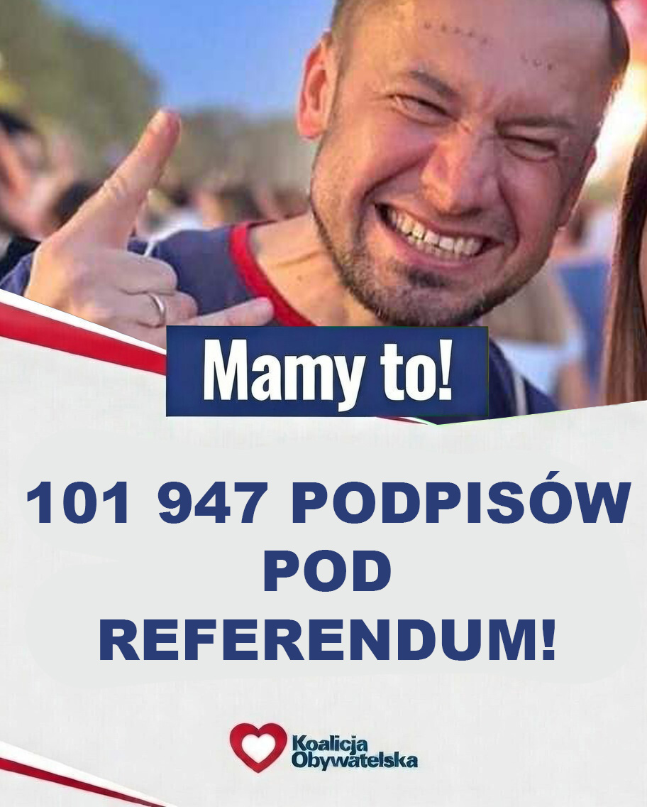 STO TYSIĘCY PODPISÓW POD REFERENDUM!

 Jak podaje ReferendumKrk mamy już ponad sto tysięcy podpisów pod odwołaniem Miszalskiego oraz bandy jego kolesi. Zebranie tak ogromnej ilości potrwało nieco ponad miesiąc.

 Krakowianie wielkie brawa! to już nie oddolna akcja, a wielkie