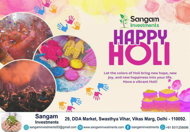 SangamInvest's tweet photo. On this auspicious occasion, may God bless you with health, wealth, and endless happiness. 
Happy Holi!
#TeamSangamInvestments https://t.co/w17PAvUOLR