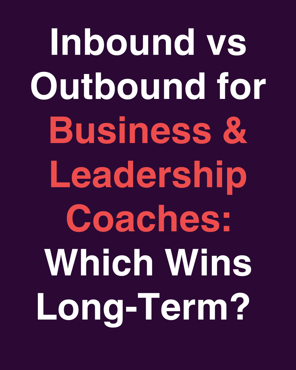 Business &amp; Leadership Coaches:

Outbound = effort-dependent.
Inbound = asset-dependent.
DMs create activity.
Search visibility creates predictable demand.

Long-term growth needs systems, not hustle.
#BusinessCoach #LeadershipCoach #ClientAcquisition #InboundMarketing
