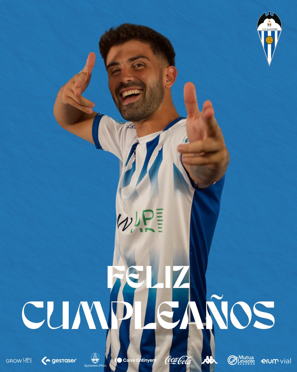 CD_Alcoyano's tweet photo. Hoy cumple años nuestro mago del medio centro 🪄🎩

¡Por muchos más, Adri! 💙🤍 

#LaMoralTornaACasa https://t.co/OailnT4mDq