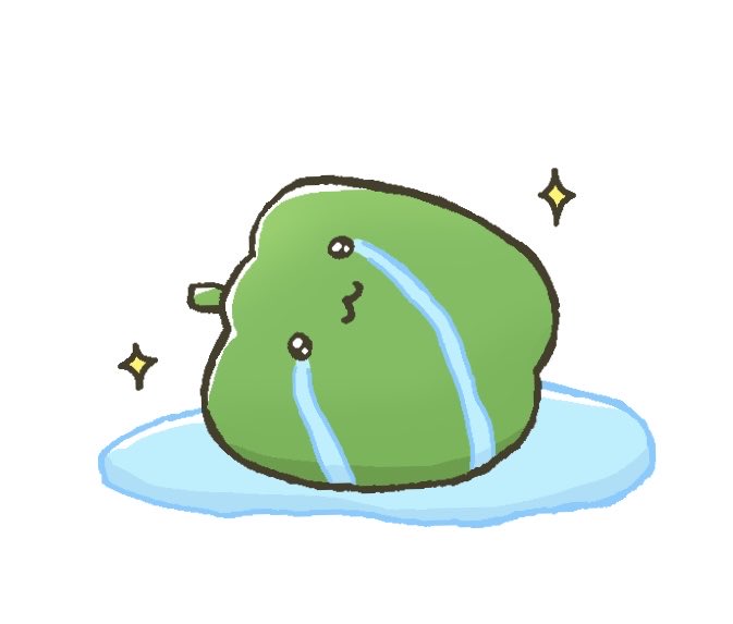 みんなから好きだと言ってもらえて嬉し泣きするピーマンちゃん