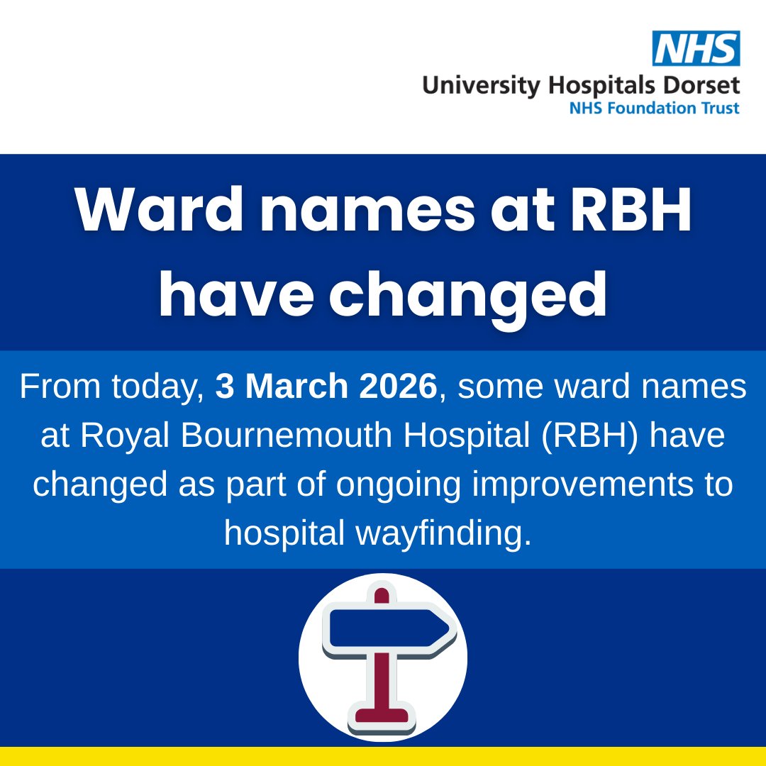 UHD_NHS's tweet image. From today, 3 March 2026, some ward names at our RBH site have changed as part of ongoing improvements to hospital wayfinding.
The new names are based on location identifiers and will make it easier for patients and visitors to find their way around. 
#TransformationTuesday
