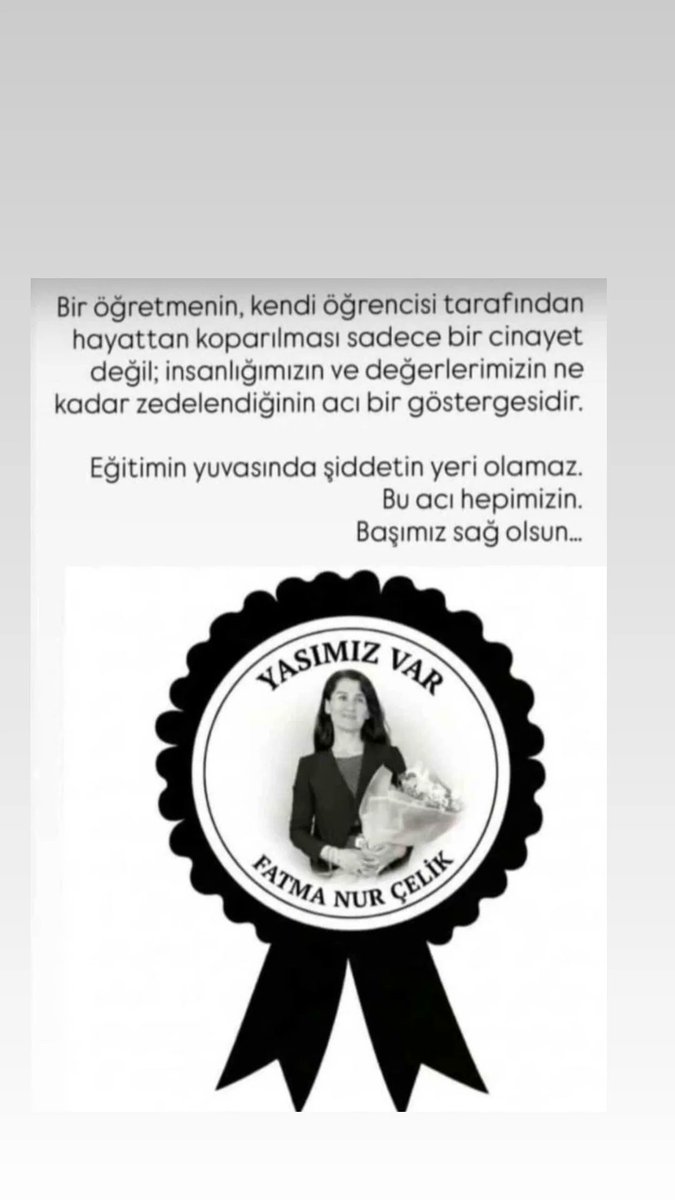 <a href="/CYAZMAC/">CEVAHİR ASUMAN YAZMACI</a> #Piktes
#ÖğretmenSahipsizDeğildir
<a href="/RTErdogan/">Recep Tayyip Erdoğan</a>
<a href="/tcmeb/">Millî Eğitim Bakanlığı</a>
<a href="/Yusuf__Tekin/">Yusuf Tekin</a>
<a href="/memetsimsek/">Mehmet Simsek</a>
<a href="/abakingurlek/">Akın Gürlek</a>
<a href="/NumanKurtulmus/">Numan Kurtulmuş</a>

🛑 SAYIN YETKİLİLER
👉OKULLARA 
SİLAHLAR VE BIÇAKLAR 
          GİRİYOR
👉OKULLARDAN PİKTES ÖZEL         GÜVENLİKLER ÇIKARTILIYOR 

🛑ÖĞRETMEN ÖLÜYOR
🛑GELECEK YOK OLUYOR