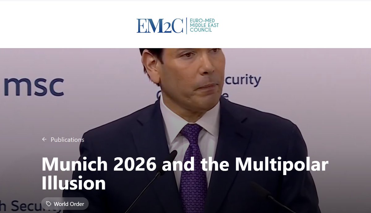 emmanuelnavon's tweet photo. The #MunichSecurityConference declared the world “multipolar.”
The joint U.S.–Israel strike on Iran suggests otherwise.
When decisive power was required, it remained concentrated.
Our latest #EM2C paper anticipated this.
🔗 https://t.co/8ZsmYhIRHR https://t.co/SPfNKHo3xb